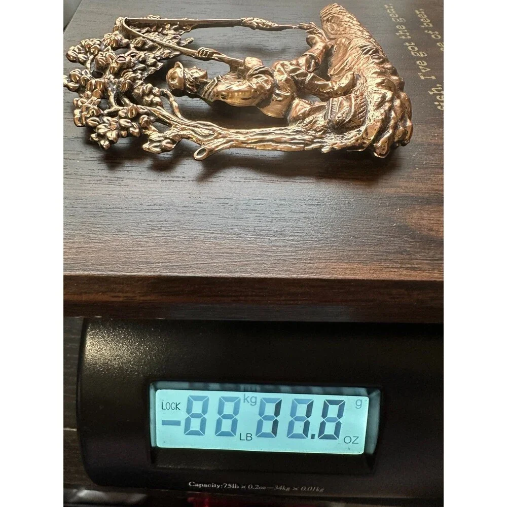 VTG 3D‎ Sculpture Metal Fisherman Wooden Wall Plaque Canada Made (8.5x5.5 in)